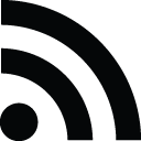RSS的常见图标。两个同心四分之一圆圈和一个小圆圈。